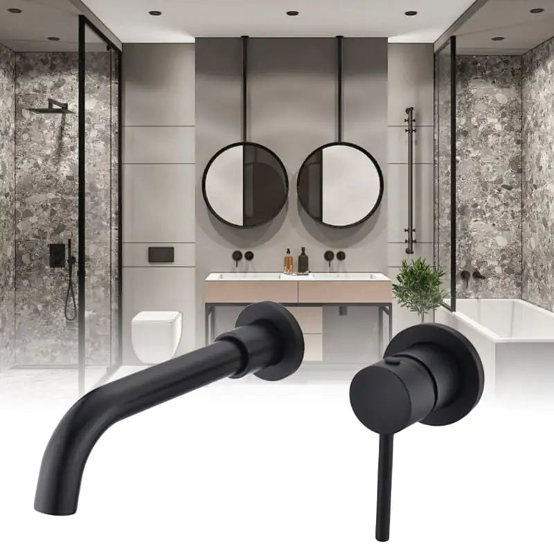 Black Frosted Concealed Basin Faucet
